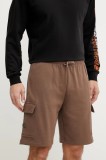 The North Face pantaloni scurti din bumbac barbati, culoarea maro, NF0A8C2Z1OI1