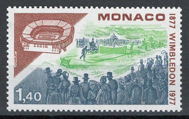 Monaco 1977 Mi 1298 MNH - 100 ani Campionatele Int de Tenis englezesc, Wimbledon