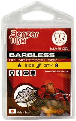 Carlige Benzar Barbless Round Feeder, Nr.6, 8buc/plic foto