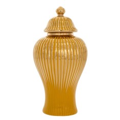 Vaza din ceramica Yellow Gold cu capac 35 cm
