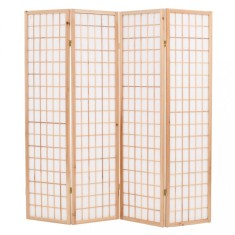 Paravan pliabil cu 4 panouri, stil japonez, 160x170 cm, natural GartenMobel Dekor foto