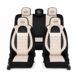 Set Huse Scaune Universale Racing, Bej cu Negru Personalizate cu Opel