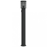 Cumpara ieftin Lampa exterioara de podea cu priza, negru, 110 cm, otel inox
