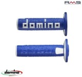 Set Mansoane Moto Cross Enduro Domino Albastru/Alb 120mm Cauciuc Termoplastic Made in Italy ATV Scutere