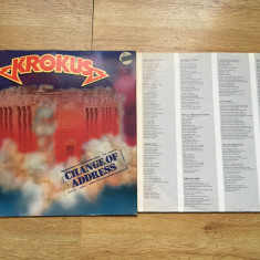 KROKUS - CHANGE OF ADDRESS (1986,ARISTA,GERMANY) vinil vinyl