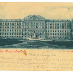 5136 - ORADEA, Military High School, Litho, Romania - old postcard - used - 1900