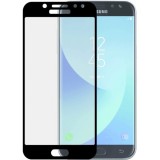 Folie protectie ecran sticla curbata Samsung Galaxy J7 2017 pentru tot ecranul (Full Cover) curbata 3D, Neagra
