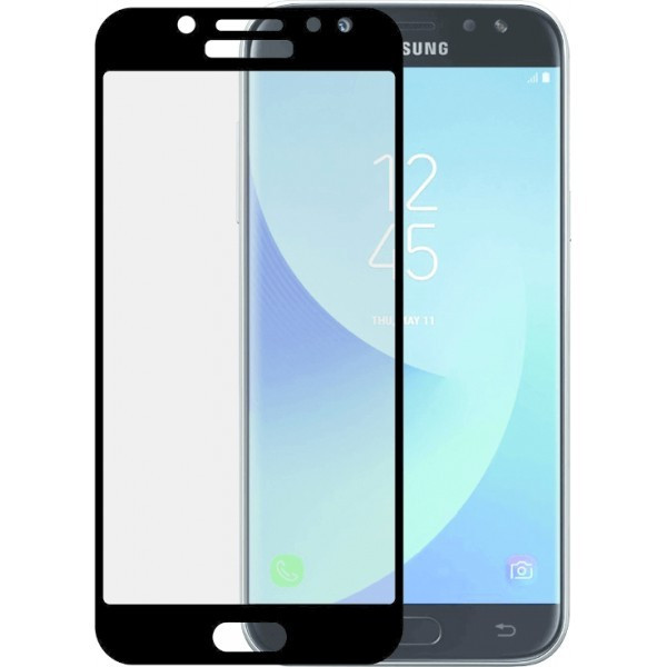 Folie protectie ecran sticla curbata Samsung Galaxy J7 2017 pentru tot ecranul (Full Cover) curbata 3D, Neagra