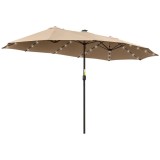 Umbrela Gradina/Terasa LED Solara Dreptunghiulara Kaki 265x450cm ART Protectie UV Durabila