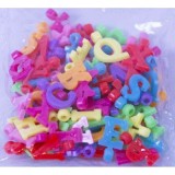 Accesorii creatie - margele alfabet plastic, diverse culori, set 80-100 buc, Colorarte