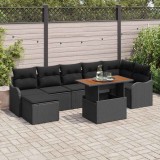vidaXL Set de canapele pentru grădină 8 pcs Negru Rattan poli 3358228