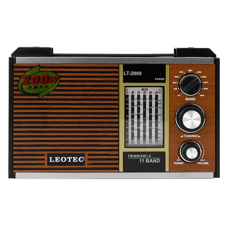 Radio retro, 11 benzi frecventa, jack 3.5 mm, led, control volum, leotec |  Okazii.ro