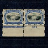 SUA 1901 - Congresul Panamerican din Buffalo, pod peste Cascada Niagara, pereche nestampilata