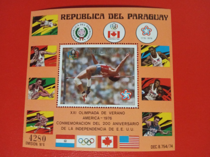 PARAGUAY, SPORT MONTREAL - COLIȚĂ MNH