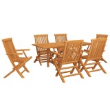 Cumpara ieftin Set mobilier gradina, 7 piese, lemn masiv de tec