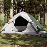 vidaXL Cort de camping cupolă pentru 2 persoane, verde, impermeabil
