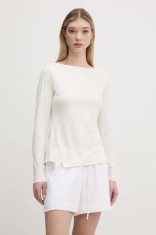 Abercrombie &amp; Fitch bluză femei, culoarea bej, uni, KI139-5210