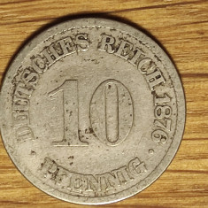 Germania - moneda de colectie istorica - 10 pfennig 1876 A - Berlin - frumoasa !