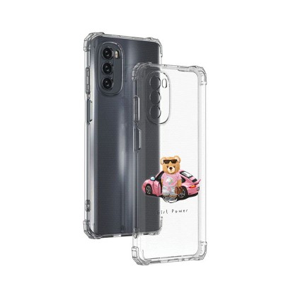 Husa antisoc pentru motorola moto g62, airbag pro, transparent, girl power foto