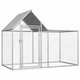 VidaXL Coteț pentru păsări, 2 x 1 x 1,5 m, oțel galvanizat 144553