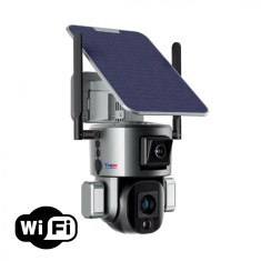 Camera Supraveghere Wireless Exterior 4K Ultra HD 6.0 Mm Lentila, Dual Camera 4MP+4MP, Incarcare Solara, Rotire Din Aplicatie, Rezistenta La Apa IP 66