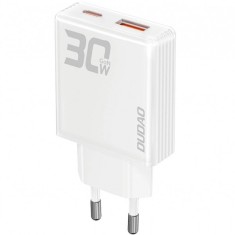 Incarcator Retea Dudao A30EU, 30W, 3A, 1 x USB-A - 1 x USB-C, Alb foto