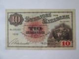 Rara! Suedia 10 Kronor 1938 aUNC,bancnota din imagini