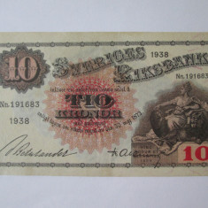 Suedia 10 Kronor 1938,bancnota din imagini