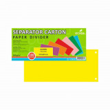 Cumpara ieftin Set 100 Separatoare Carton Ecada pentru Documente, 10.5x24 cm, 160 g/m&sup2;, Galbene, Separator pentru Documente, Separator Documente Carton, Separator Do