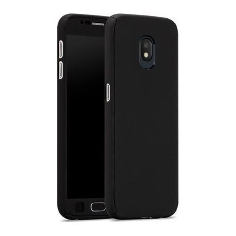 Husa Samsung Galaxy J3 2017, FullBody Black, acoperire completa 360 grade cu folie de sticla gratis