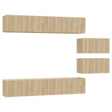 Cumpara ieftin Set dulap TV, 6 piese, stejar sonoma, lemn prelucrat