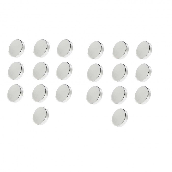 Set 20 magneti foarte puternici, gri, disc, simplu, 10mm X 3 mm