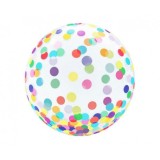 Balon alb cu buline colorate 45 cm