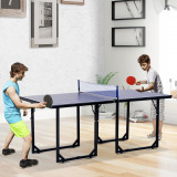 Cumpara ieftin HOMCOM Masa de Ping Pong Pliabila cu Plasa din Otel si MDF, 182x91x76cm - Albastru