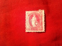 Timbru Elvetia 1899 - Elvetia in picioare 1 fr dantelura 11 1/2 - 11) - uzat