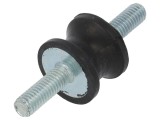 Atenuator Vibrații ELESA+GANTER M6, 20mmx15mm, Carcasă Guma, Filet Oțel Zincat