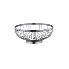 Cos inox pentru paine sau fructe, rotund, cu picior, 22 cm