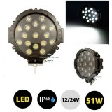 LED Far Runda Luminile de lucru 51W 12V 24V Negru