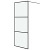 Perete cabina dus walk-in negru 80x195 cm sticla ESG mata
