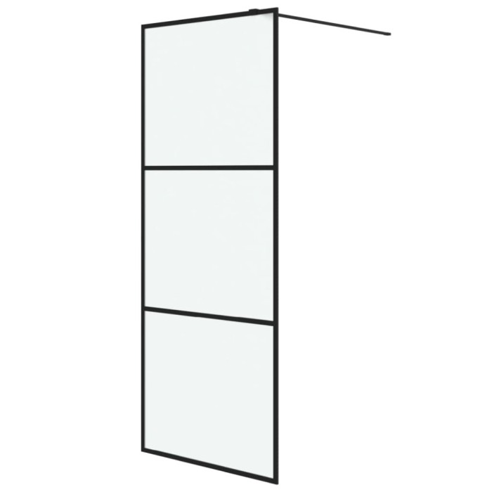Perete cabina dus walk-in negru 80x195 cm sticla ESG mata