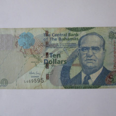 Bahamas 10 Dollars 2009,bancnota din imagini