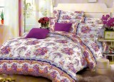Cumpara ieftin Lenjerie de pat matrimonial cu husa elastic pat si fata perna dreptunghiulara, Away, bumbac mercerizat, multicolor