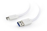 CABLU alimentare si date GEMBIRD, pt. smartphone, USB 3.0 (T) la USB 3.1 Type-C (T), 36W, 0.1m, alb, &quot;CCP-USB3-AMCM-W-0.1M&quot; (timbru verde 0.08 lei)