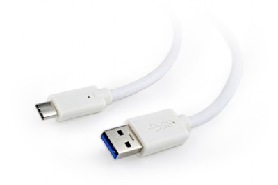 CABLU alimentare si date GEMBIRD, pt. smartphone, USB 3.0 (T) la USB 3.1 Type-C (T), 36W, 0.1m, alb, &amp;quot;CCP-USB3-AMCM-W-0.1M&amp;quot; (timbru verde 0.08 lei) foto