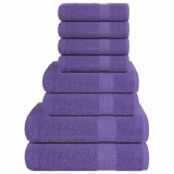 vidaXL Set prosoape 8 piese violet 360 g/m&sup2; 100% bumbac