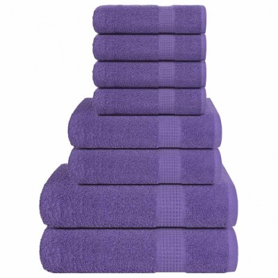vidaXL Set prosoape 8 piese violet 360 g/m&amp;sup2; 100% bumbac foto