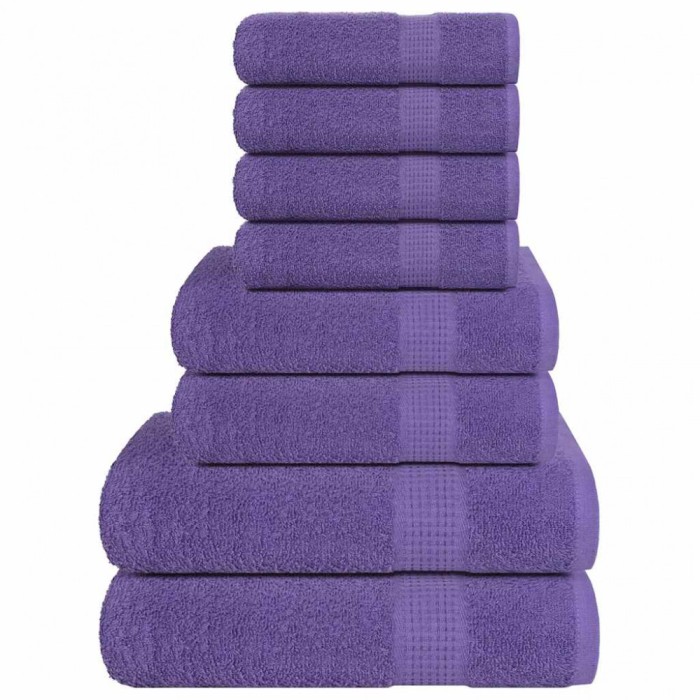 vidaXL Set prosoape 8 piese violet 360 g/m&sup2; 100% bumbac