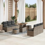Cumpara ieftin Set de canapele pentru grădină cu pernă 9 pcs Gri Rattan poli