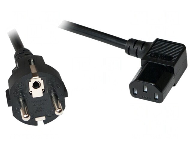 Cablu Alimentare 5m IEC C13 90&deg; Negru 10A 250V