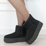 Ghete negre imblanite cu talpa groasa LT33-45 111